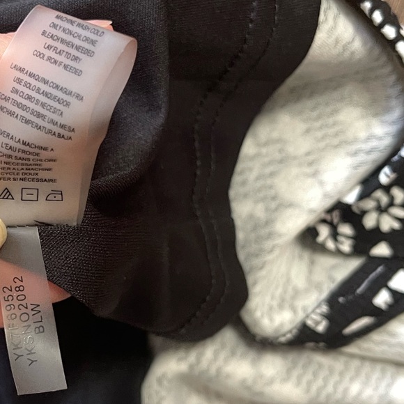 Karl Lagerfeld floral black white v-neck lined midi dress size 4 - Picture 6 of 8